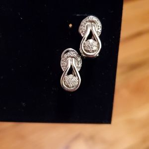 Diamond and sterling silver earrings